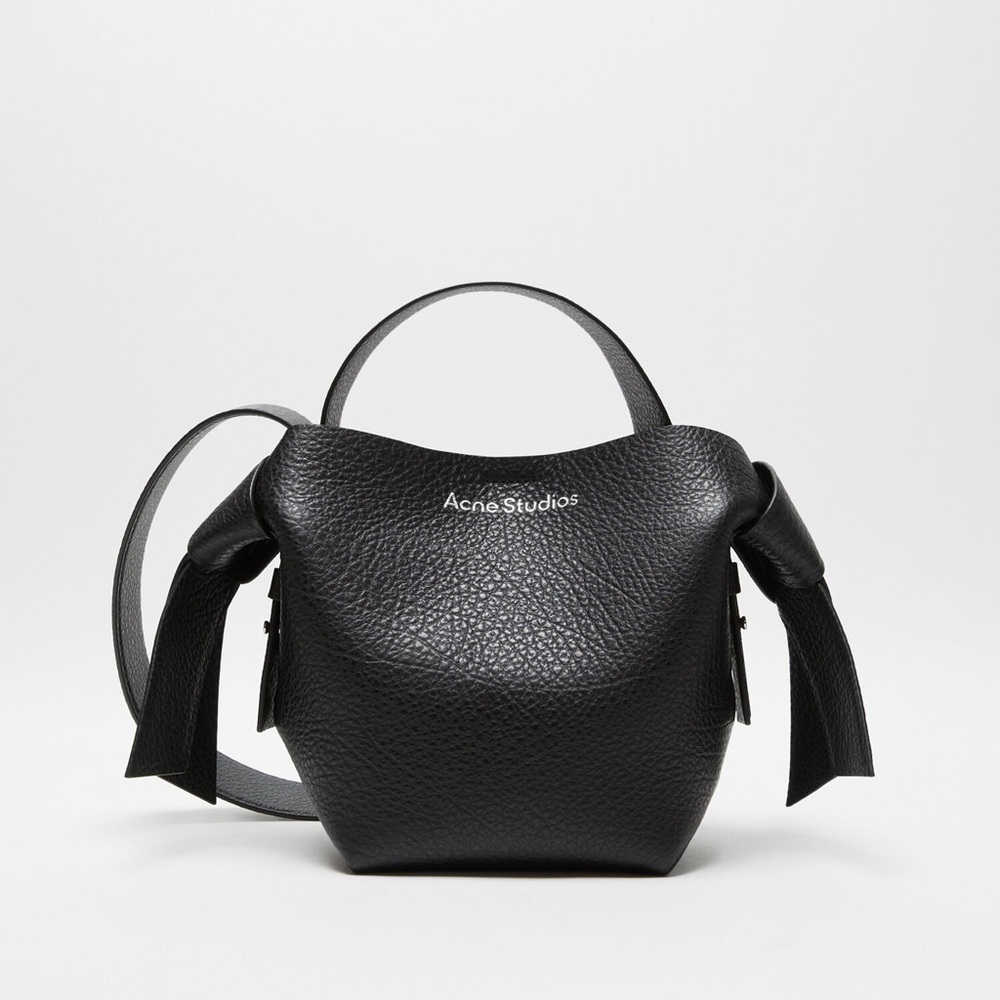 NWT Acne Studios Mini Musubi Bag Purse Black grain leather
